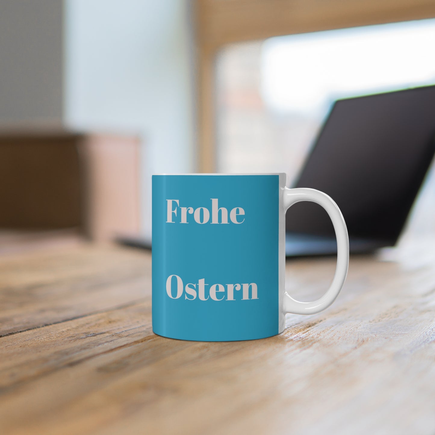 Keramik-Kaffeetassen mit Ostermotiv – 11 oz und 15 oz, buntes Eier-Design