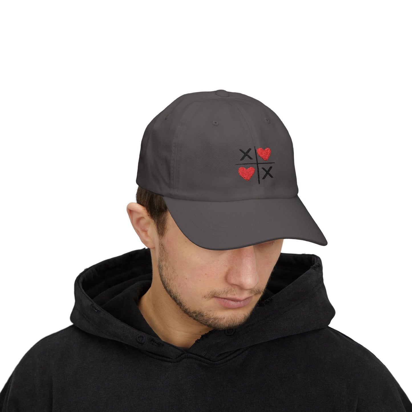 Gorra unisex clásica con diseño de corazones | Estilo casual para uso diario 
