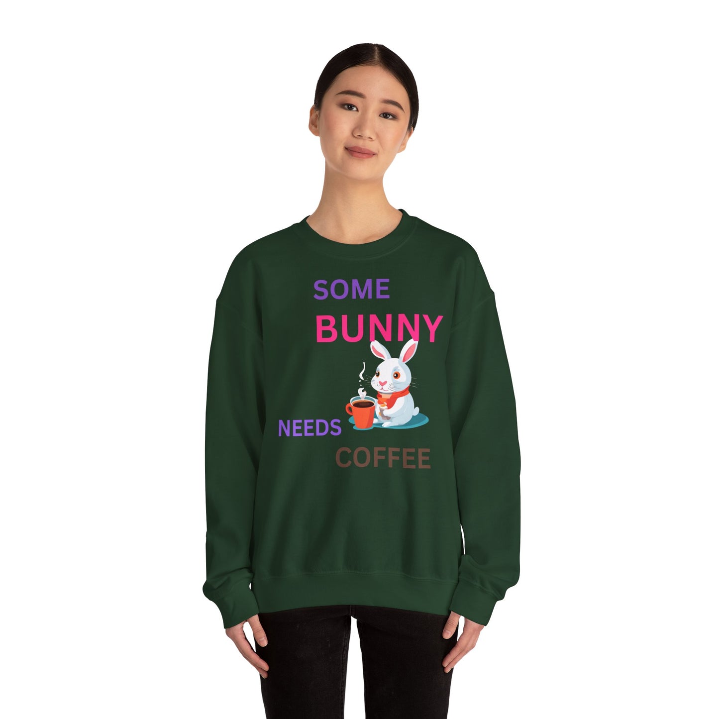 Cozy Bunny Coffee Sweatshirt - Unisex Heavy Blend™ Crewneck