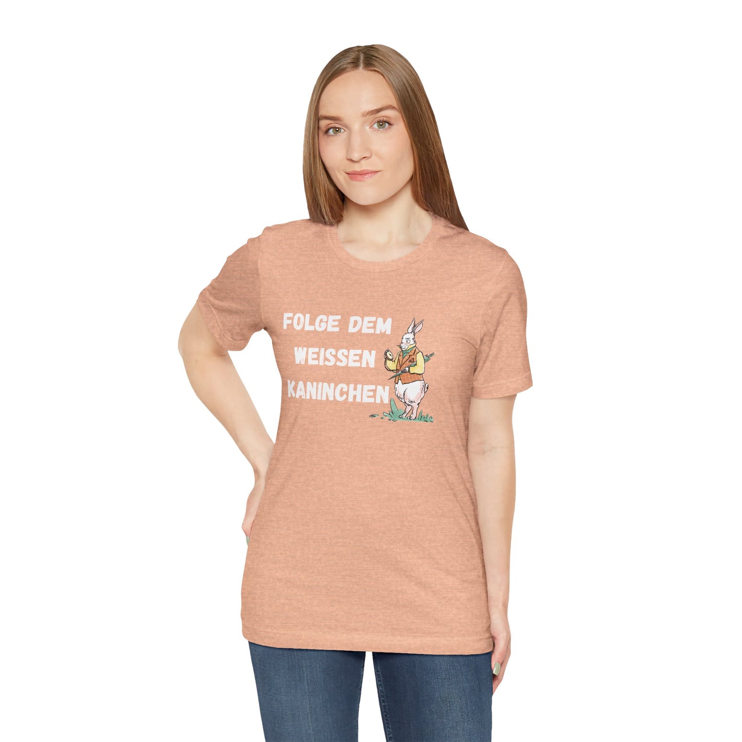 Folgen Sie dem weißen Kaninchen Unisex Kurzarm T-Shirt