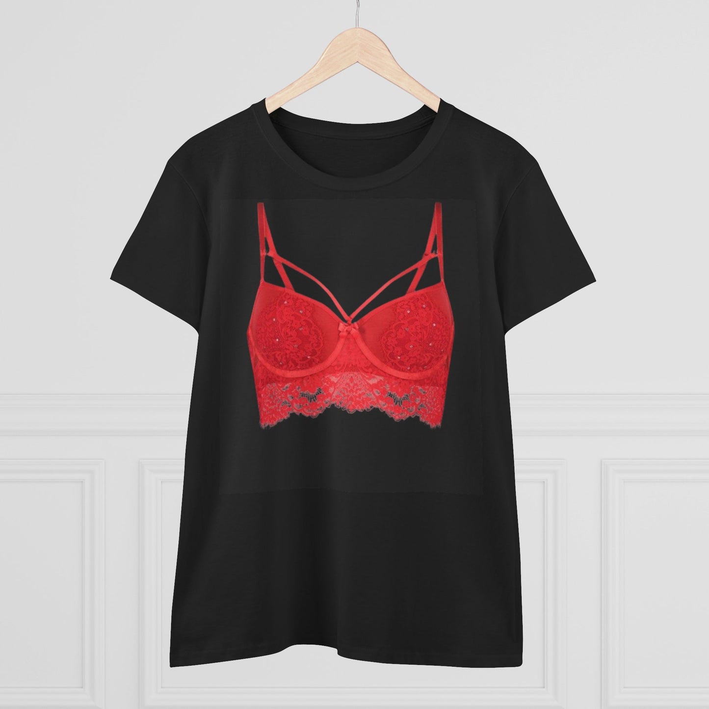 Damen-BH-T-Shirt aus mittelschwerer Baumwolle