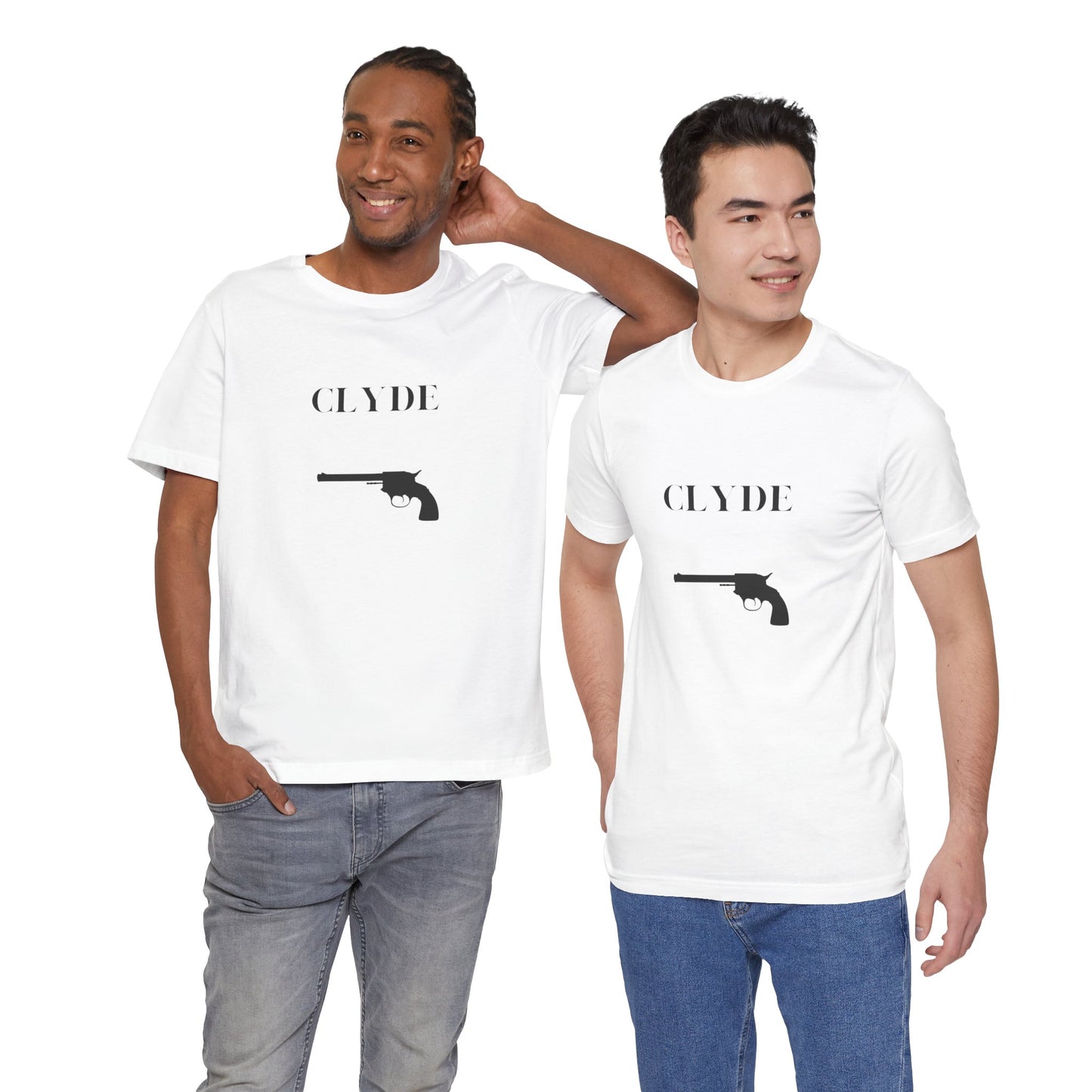 Weißes Herren-Jersey-T-Shirt mit kurzen Ärmeln für Paare
