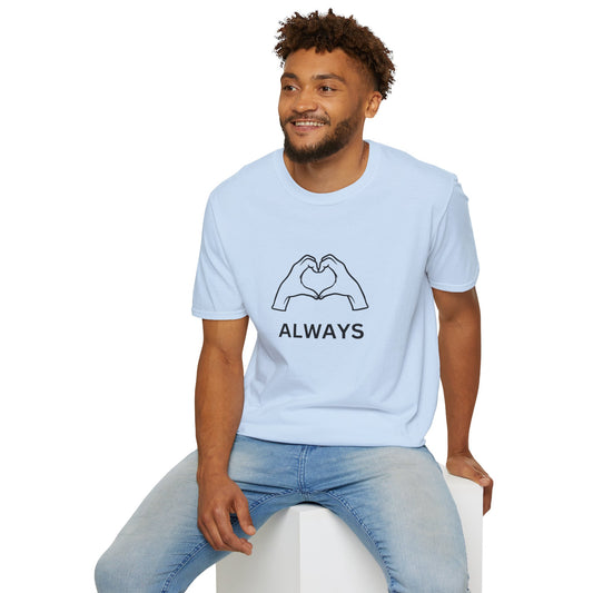 Blue Unisex cotton Softstyle Couple blue T-Shirt for men and women