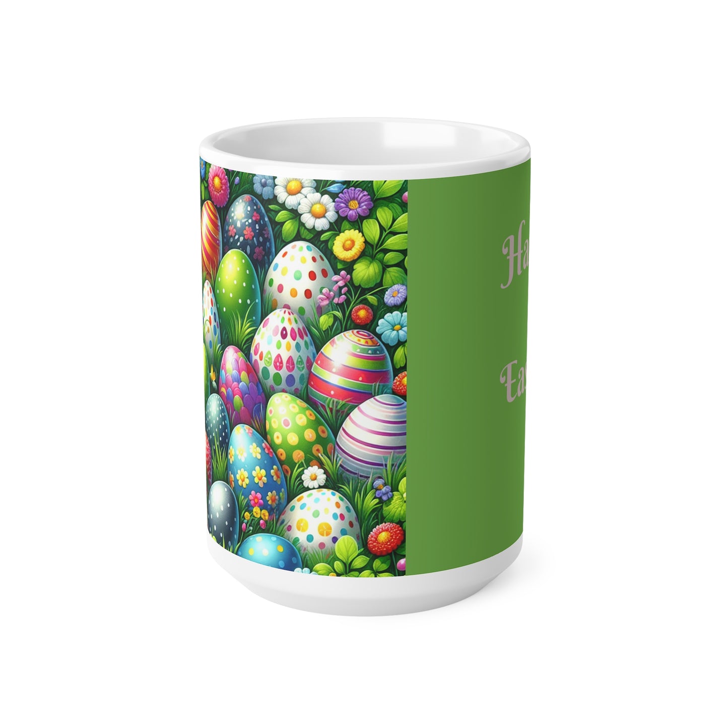 Osterblumen Keramiktassen - 11oz & 15oz mit buntem Eierdesign