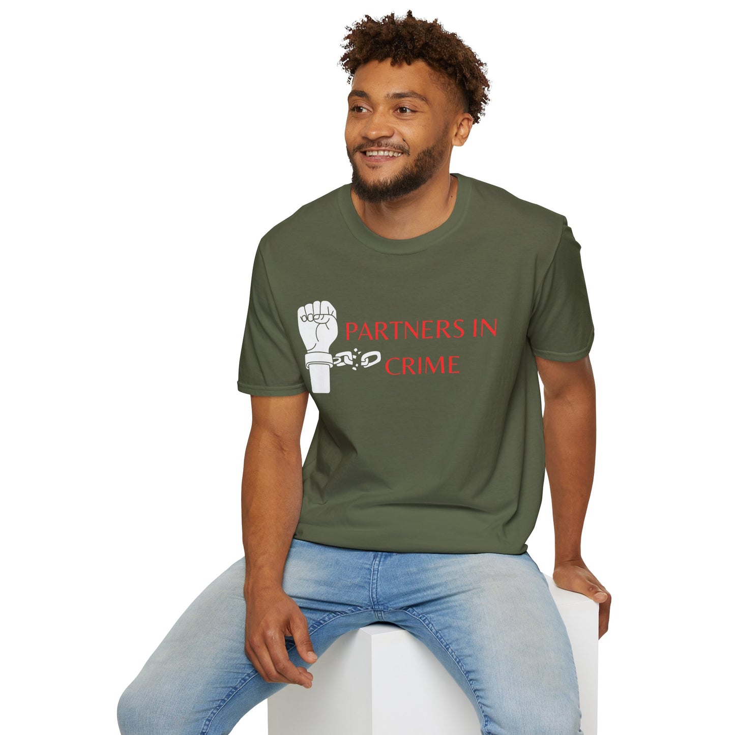 Black Unisex Softstyle couple T-Shirt