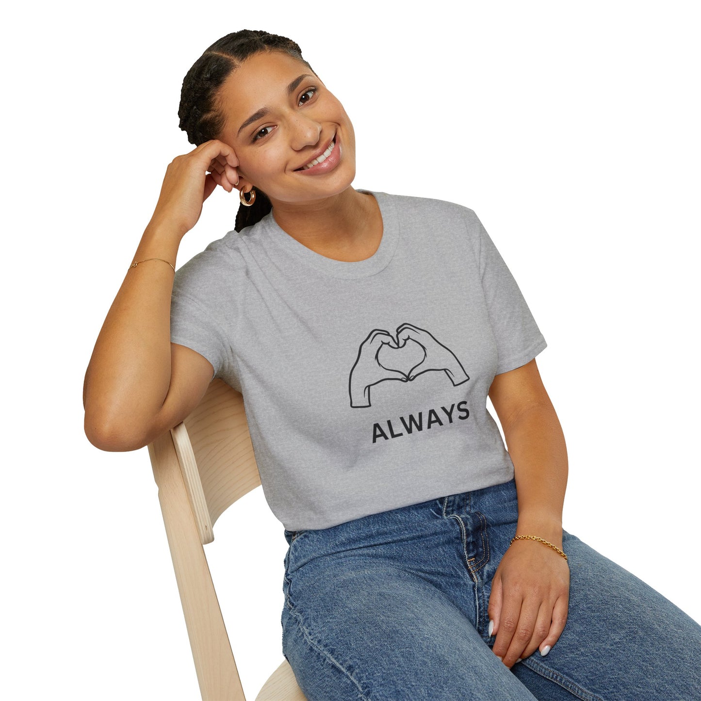 Blauw Unisex katoen Softstyle Paar blauw T-shirt voor mannen en vrouwen