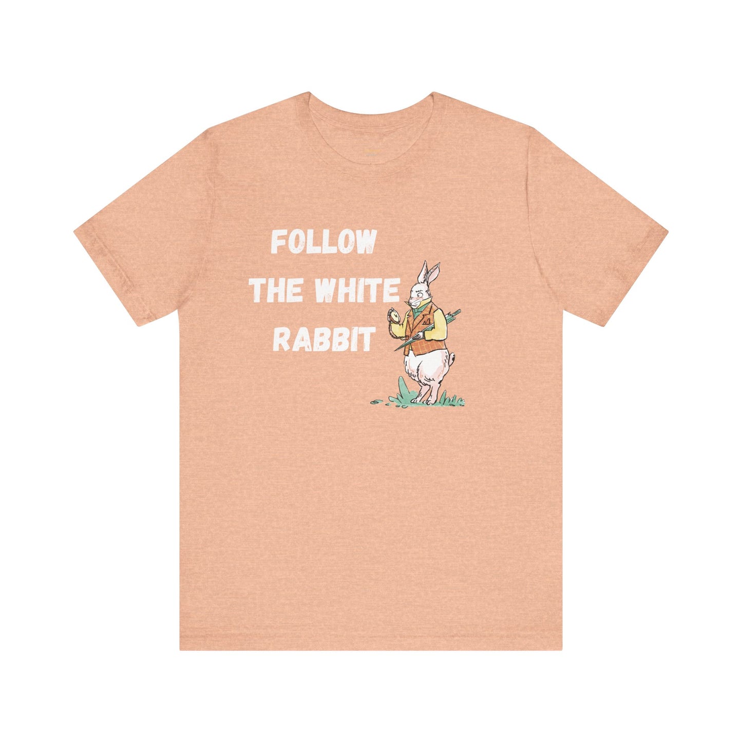 Follow the White Rabbit Tee - Unisex Jersey Short Sleeve Shirt for Adventure Lovers