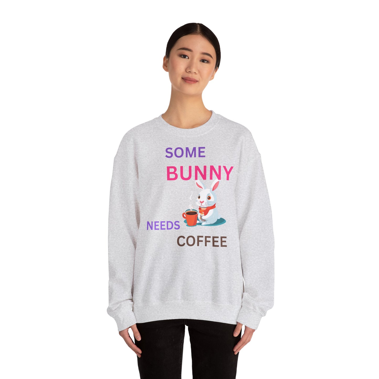 Cozy Bunny Coffee Sweatshirt - Unisex Heavy Blend™ Crewneck