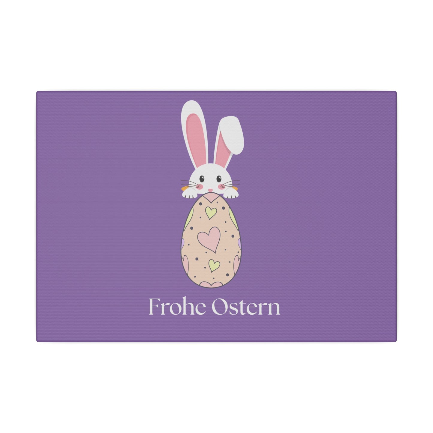 Giclée-Druck „Osterhase“ auf Leinwand – Dekor „Frohe Ostern“. 
