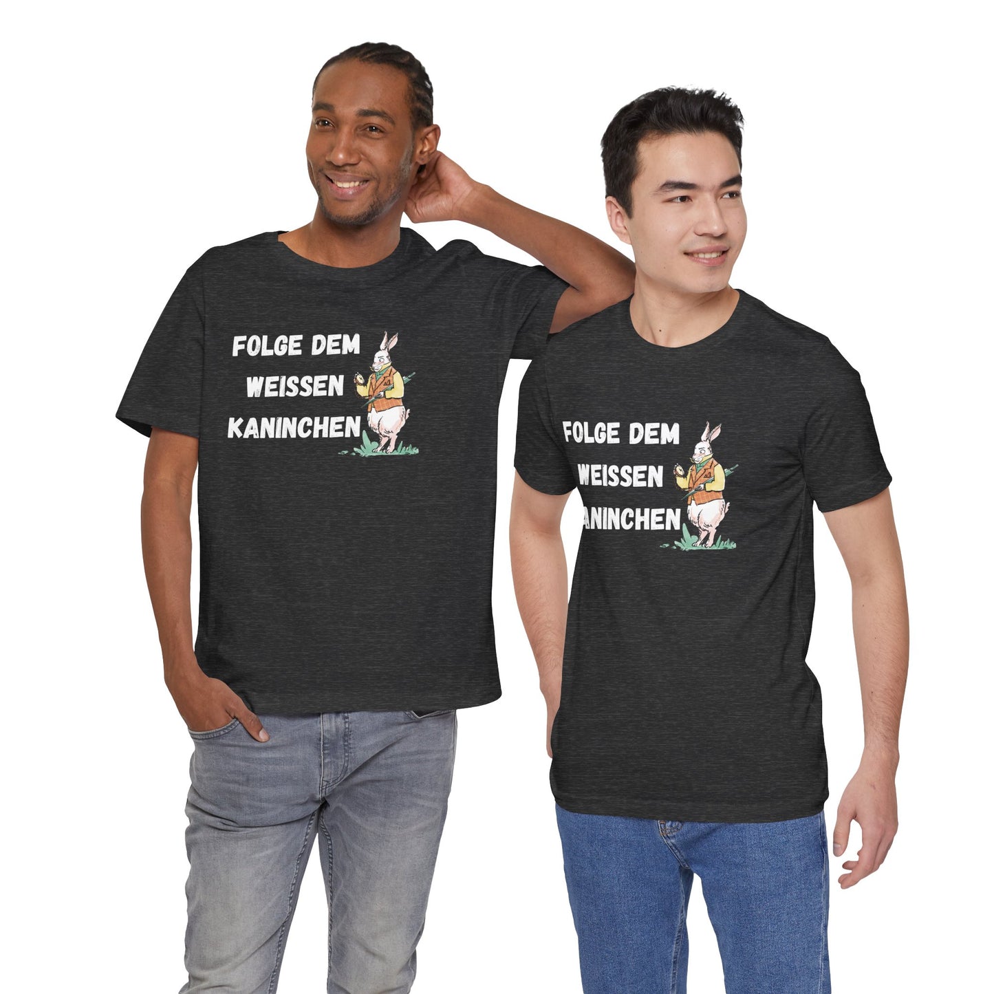 Folgen Sie dem weißen Kaninchen Unisex Kurzarm T-Shirt