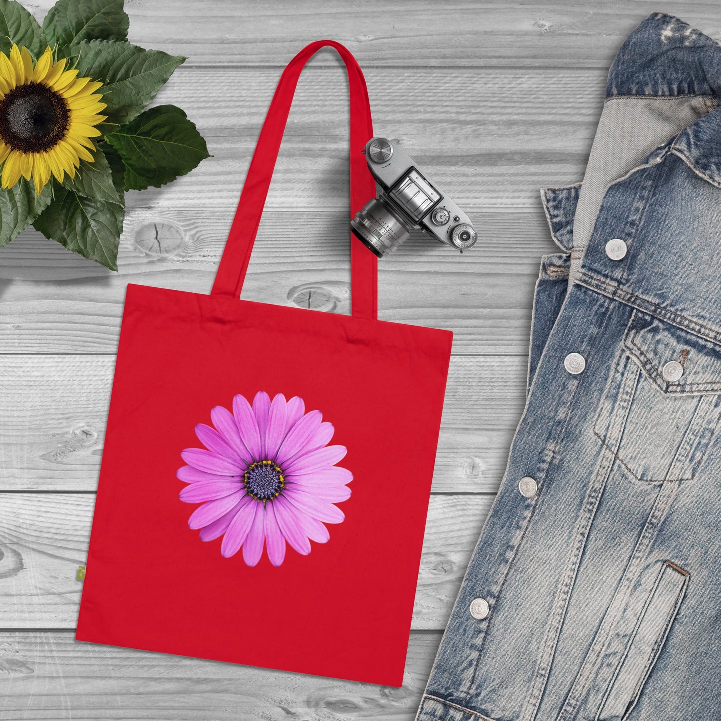 Bolsa de Tela de Algodón Orgánico Flor en Flor - Ecológica y Elegante para Uso Diario