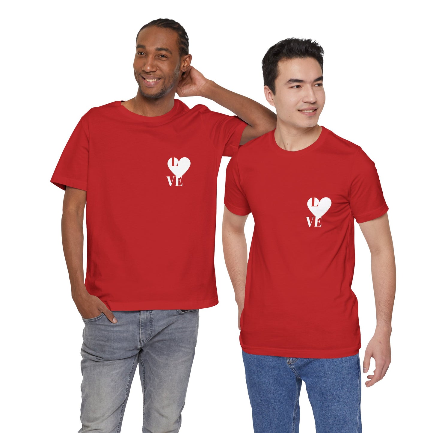 Red Unisex Jersey Short Sleeve Love Tee
