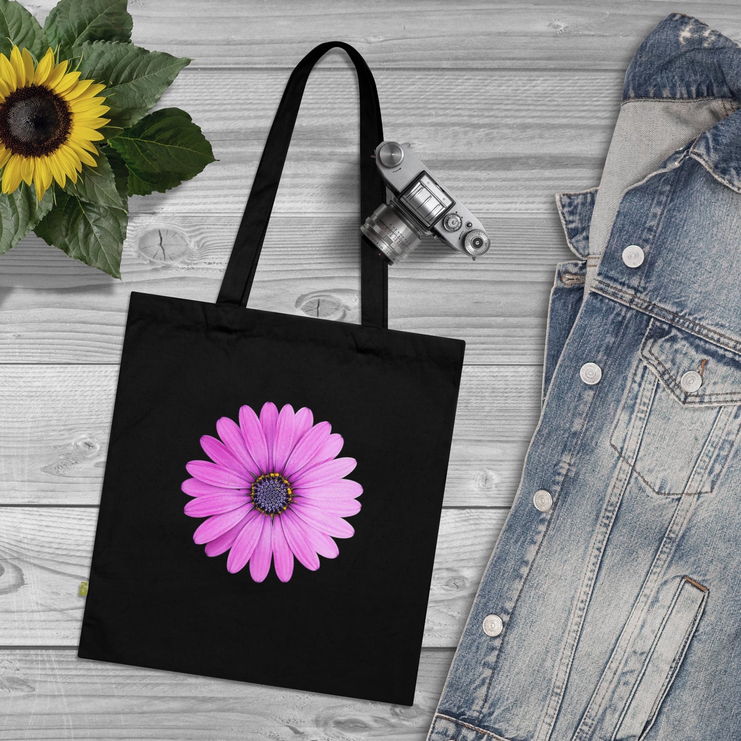 Bolsa de Tela de Algodón Orgánico Flor en Flor - Ecológica y Elegante para Uso Diario