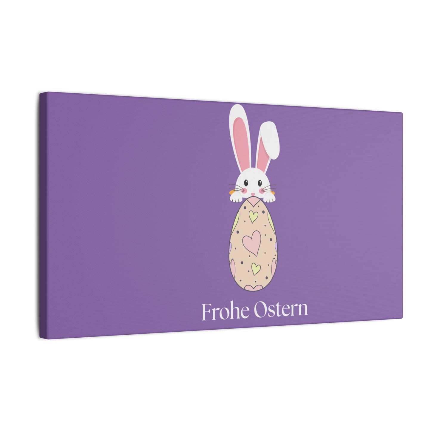 Giclée-Druck „Osterhase“ auf Leinwand – Dekor „Frohe Ostern“. 