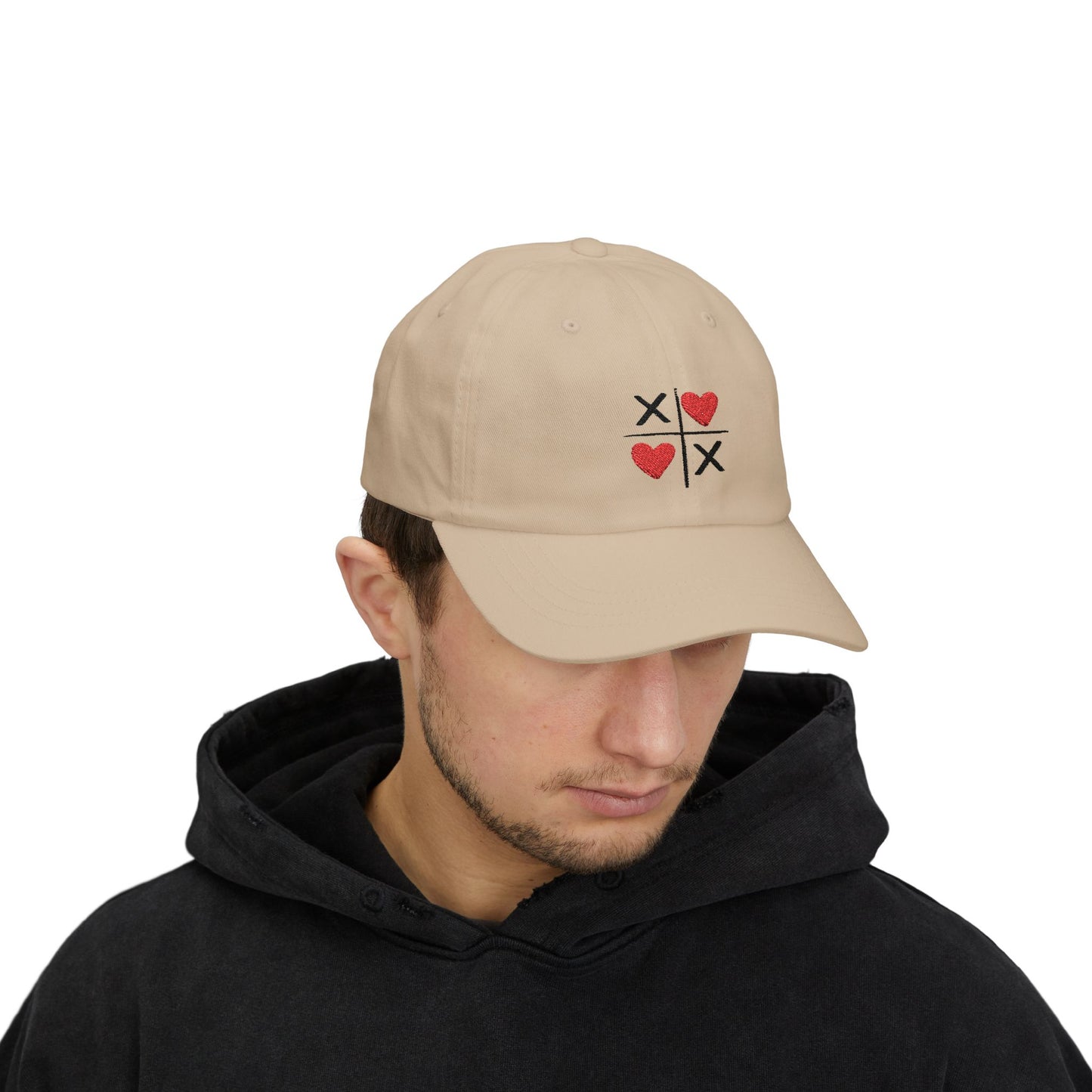 Gorra unisex clásica con diseño de corazones | Estilo casual para uso diario 