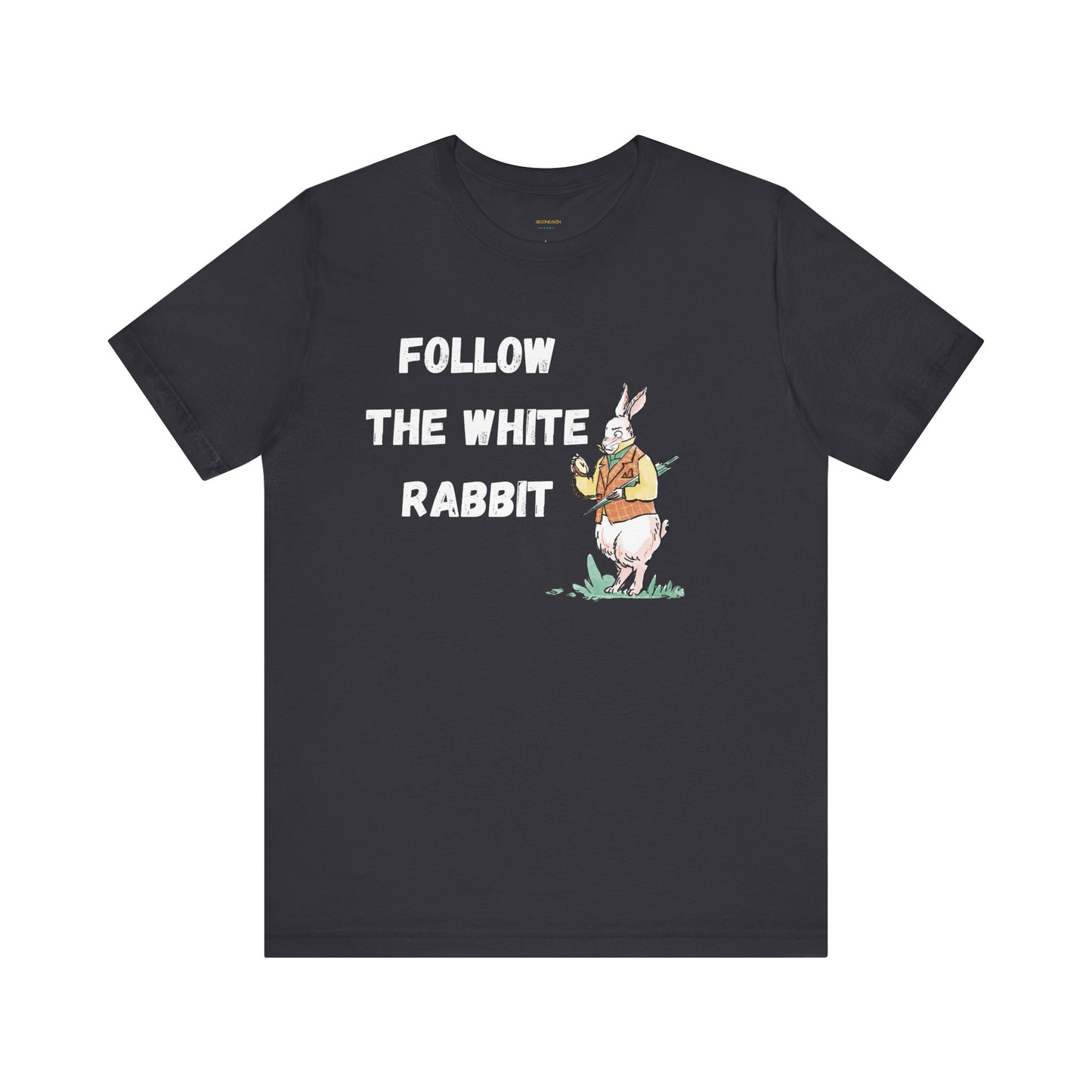 Follow the White Rabbit Tee - Unisex Jersey Short Sleeve Shirt for Adventure Lovers