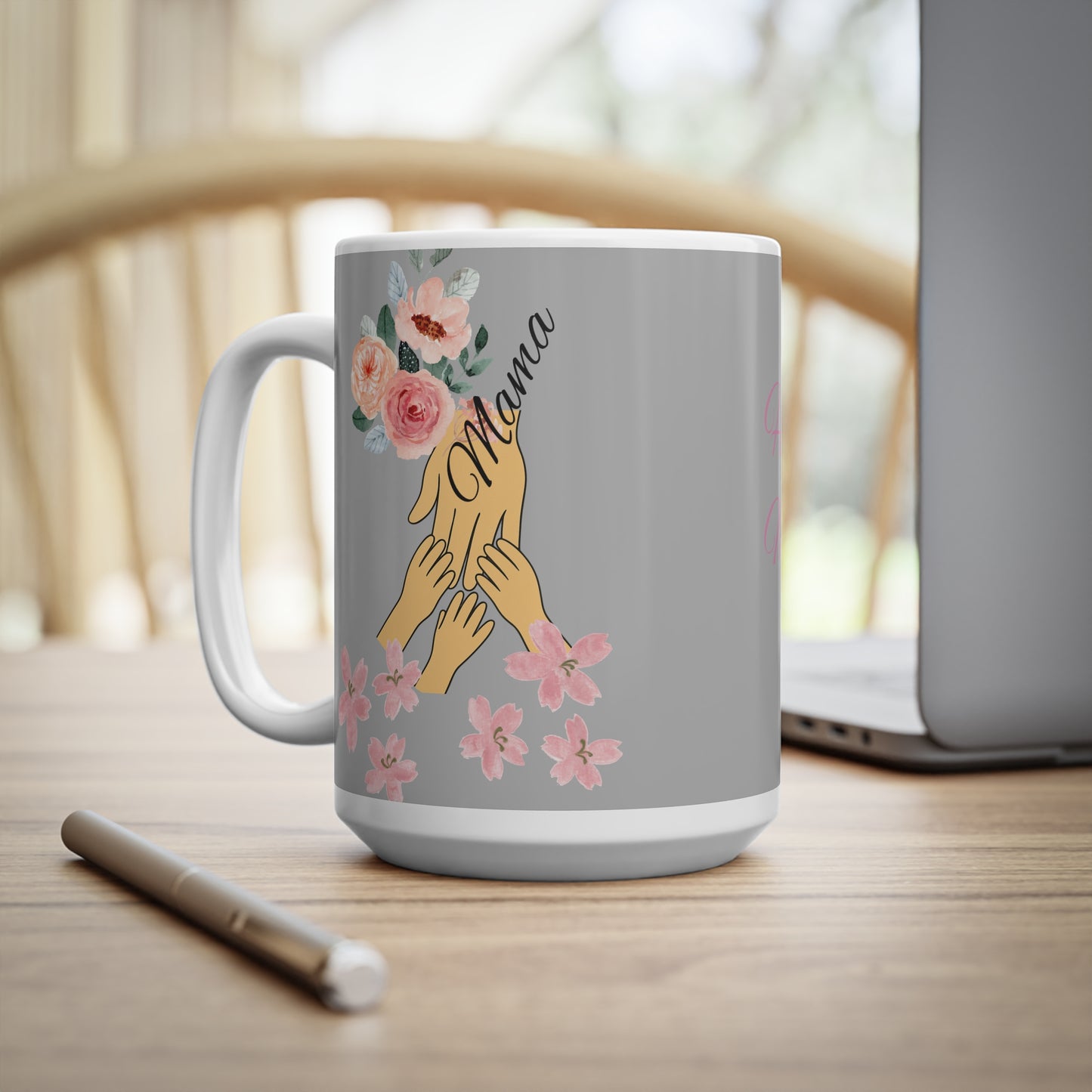 Personalized Mama Mug - Happy Mother's Day Gift - Floral Ceramic Coffee Cup