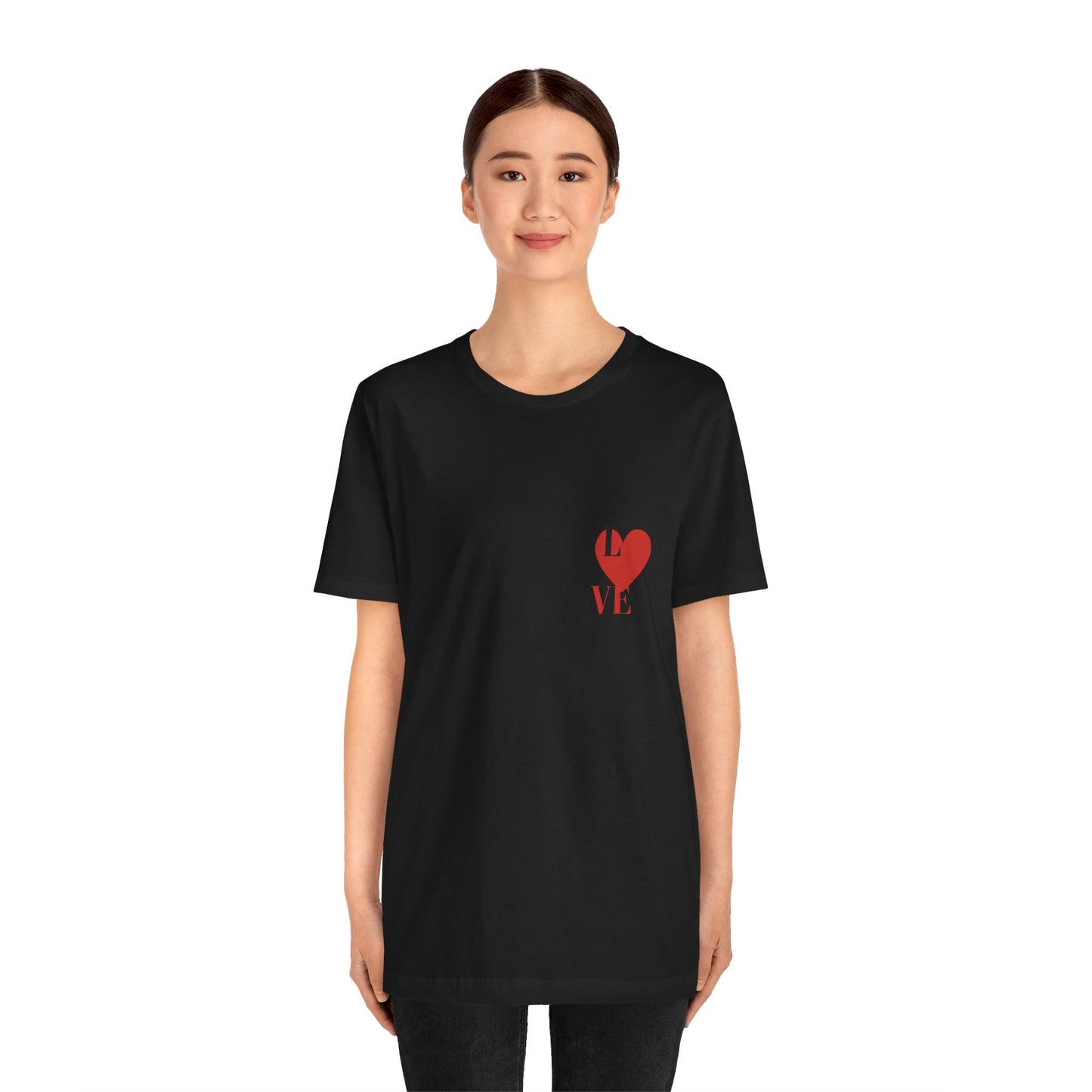 Camiseta de algodón orgánico negra unisex de manga corta