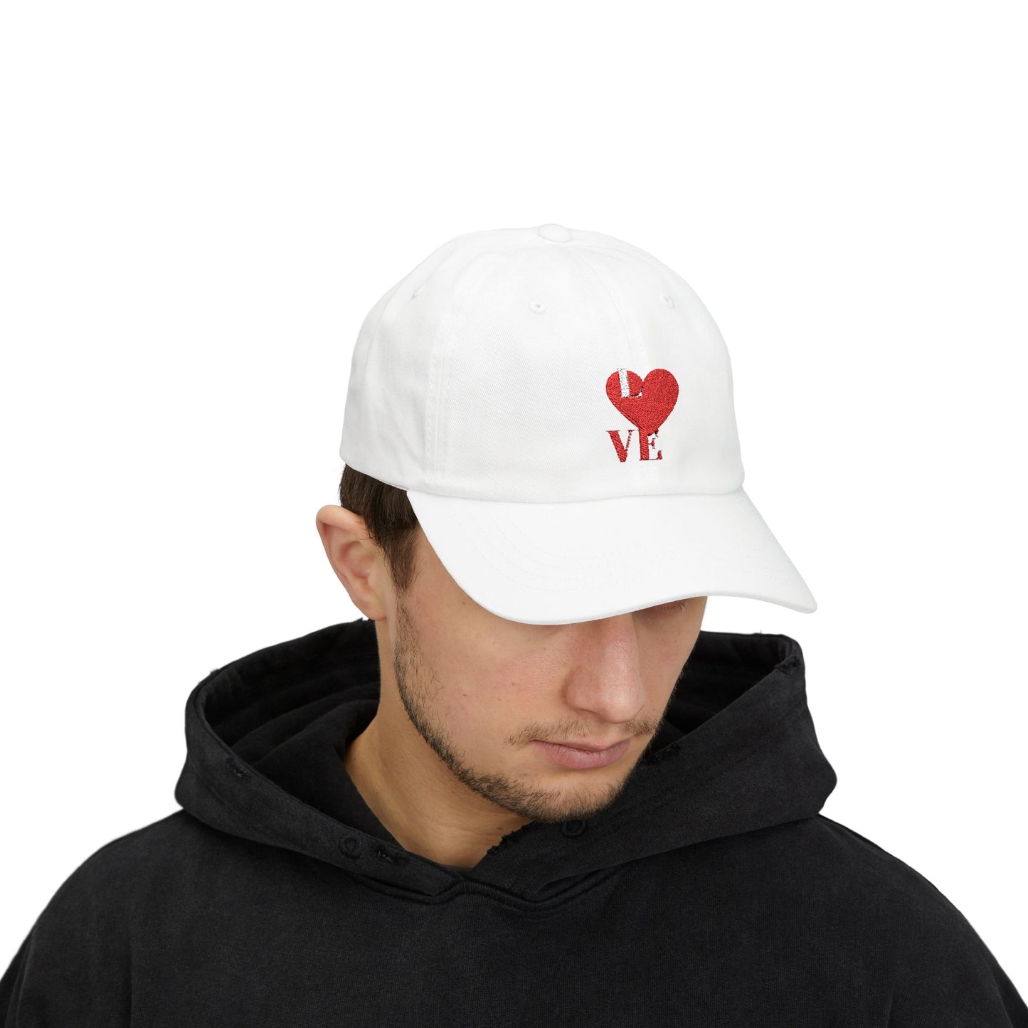 Casual White Cap with Heart Design