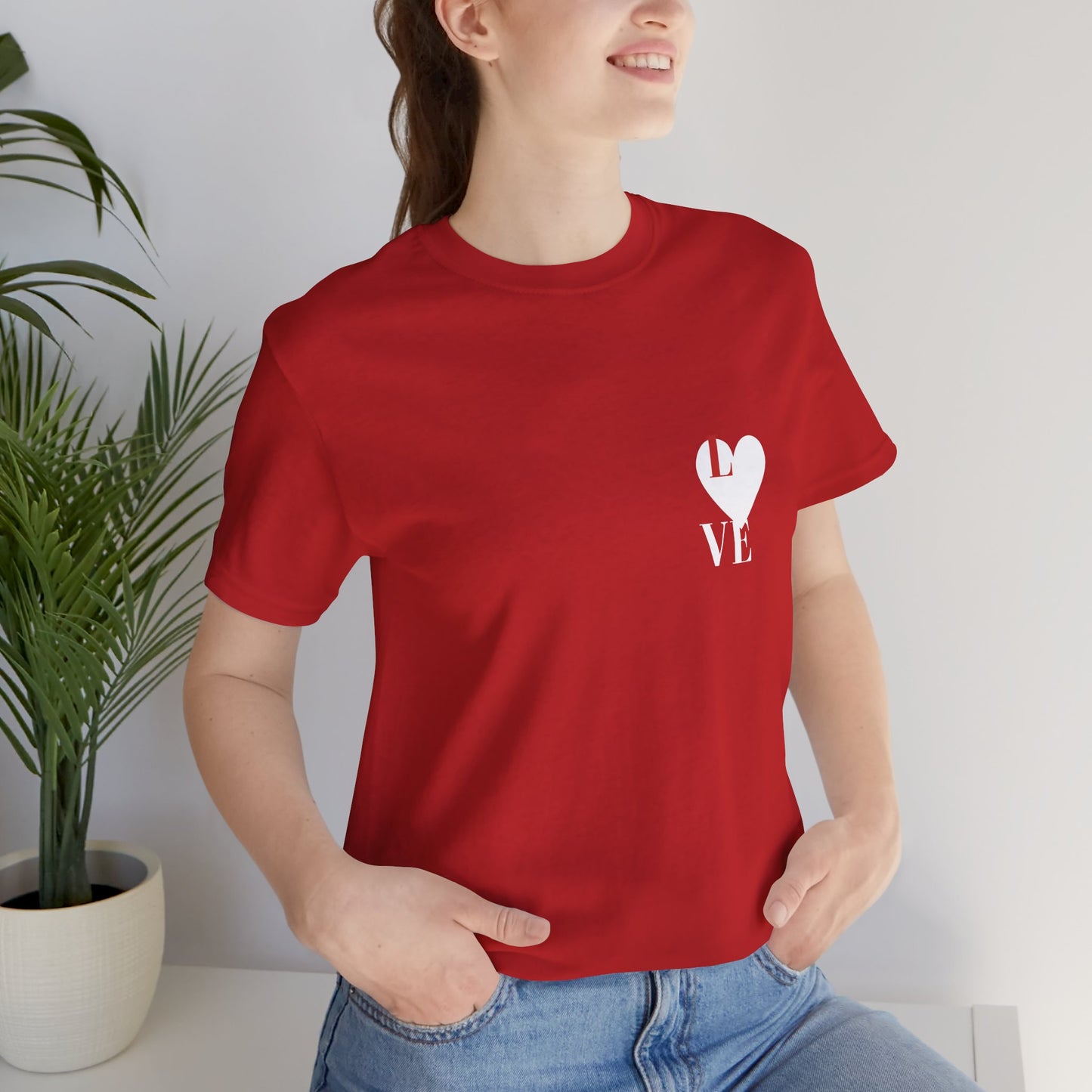 Red Unisex Jersey Short Sleeve Love Tee