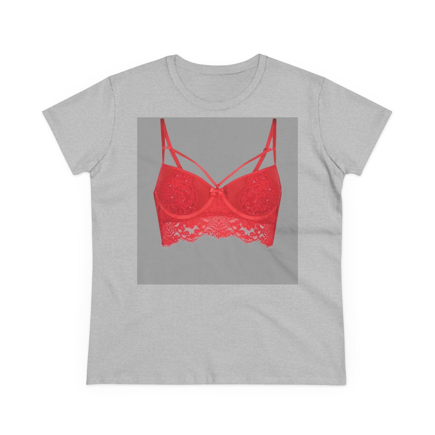 Damen-BH-T-Shirt aus mittelschwerer Baumwolle
