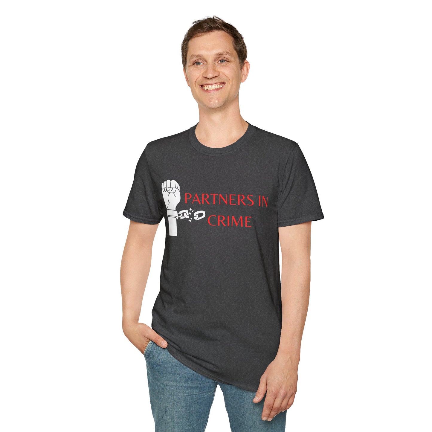 Black Unisex Softstyle couple T-Shirt