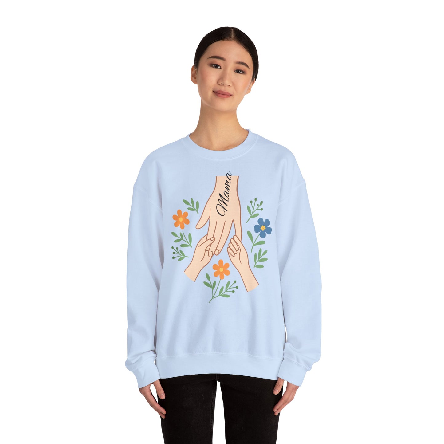 Personalized Mama Hands Crewneck Sweatshirt