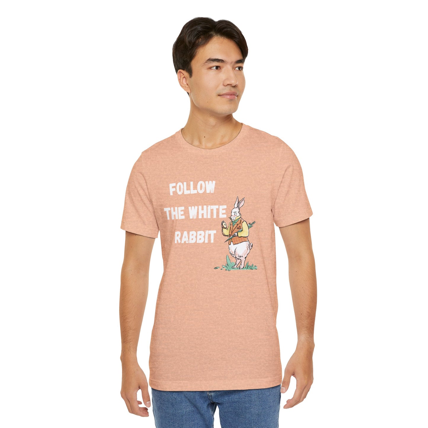 Follow the White Rabbit Tee - Unisex Jersey Short Sleeve Shirt for Adventure Lovers