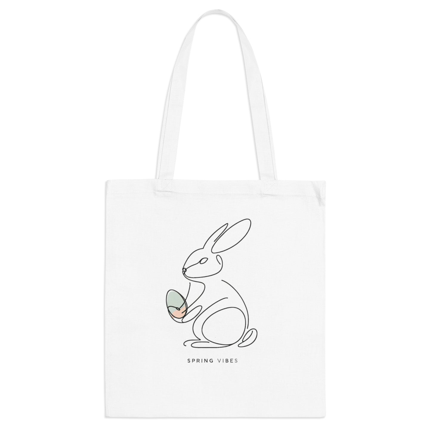 Spring Vibes Bunny Tote Bag - Eco-Friendly Shopping Bag for Easter & Everyday Use Ostern Stofftasche mit Hase – Süß & Stylisch für den Frühling