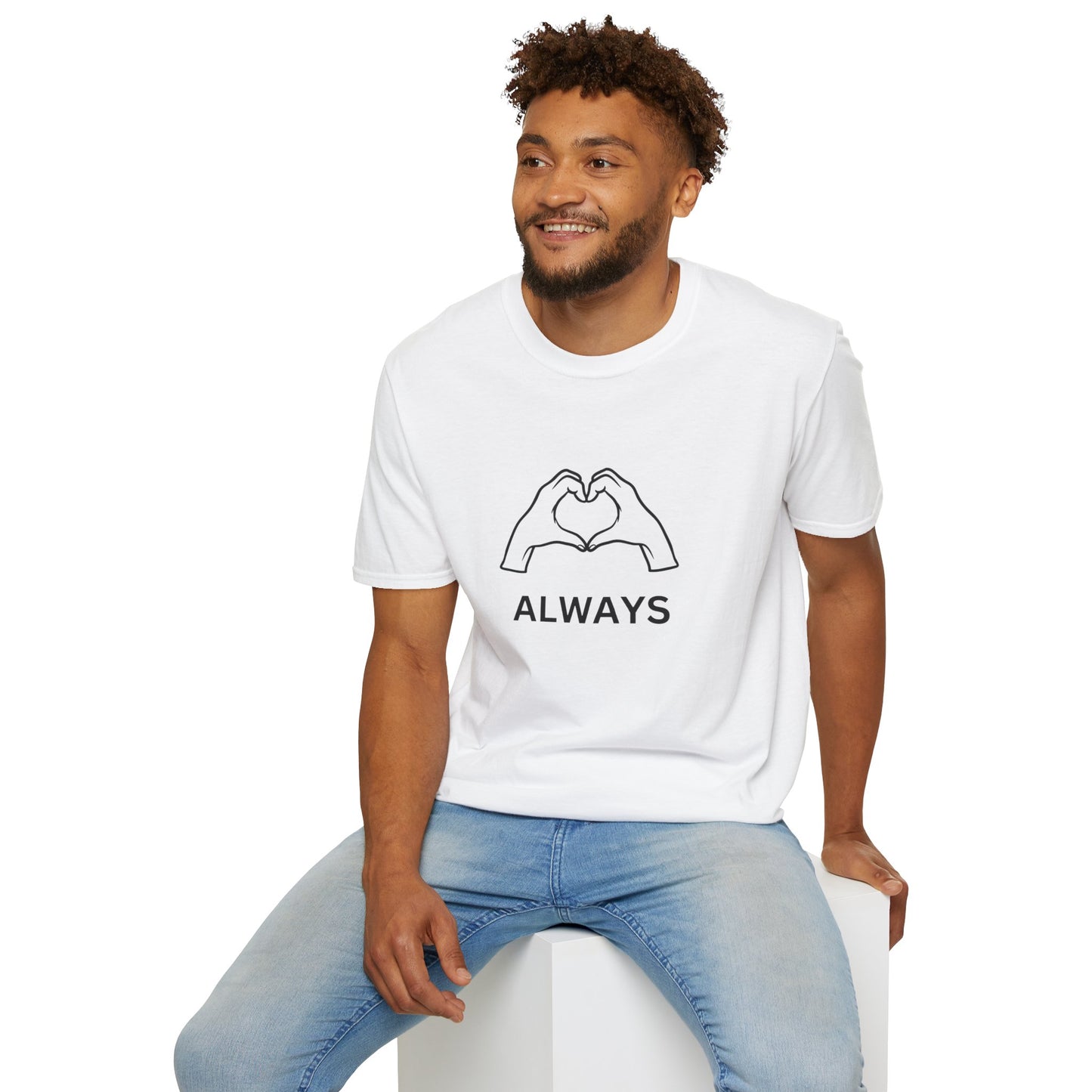 Blauw Unisex katoen Softstyle Paar blauw T-shirt voor mannen en vrouwen