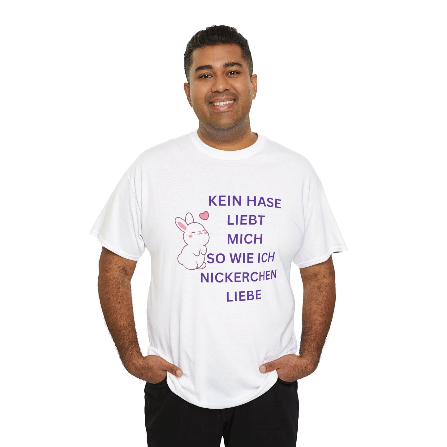 Lustiges Unisex-T-Shirt mit Hasenliebe aus schwerer Baumwolle – perfekt für Frühlingsfeiern