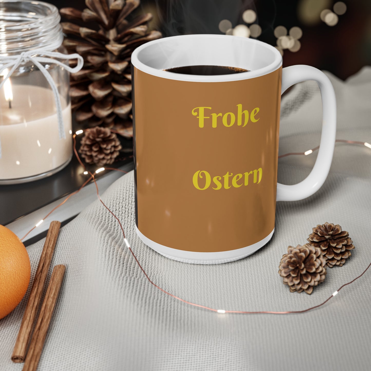 Ostereikorb mit Blumenmuster, Keramik-Kaffeetasse – 11 oz und 15 oz