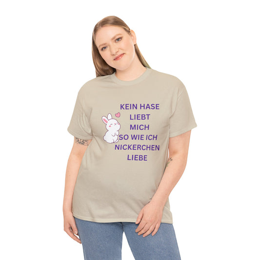 Divertida camiseta unisex con amor por los conejos, hecha de algodón pesado - perfecta para fiestas de primavera