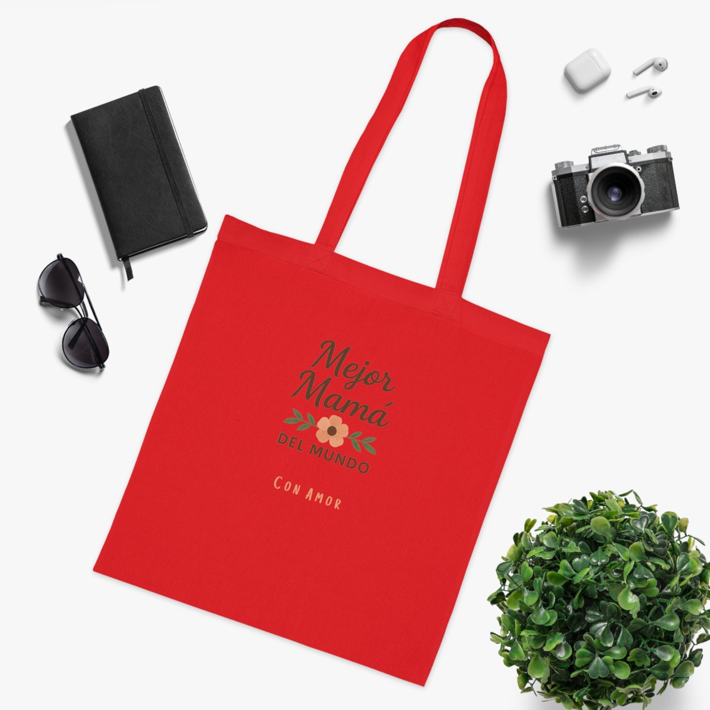 Best Mom Cotton Tote Bag | Floral Design | Perfect for Mother’s Day