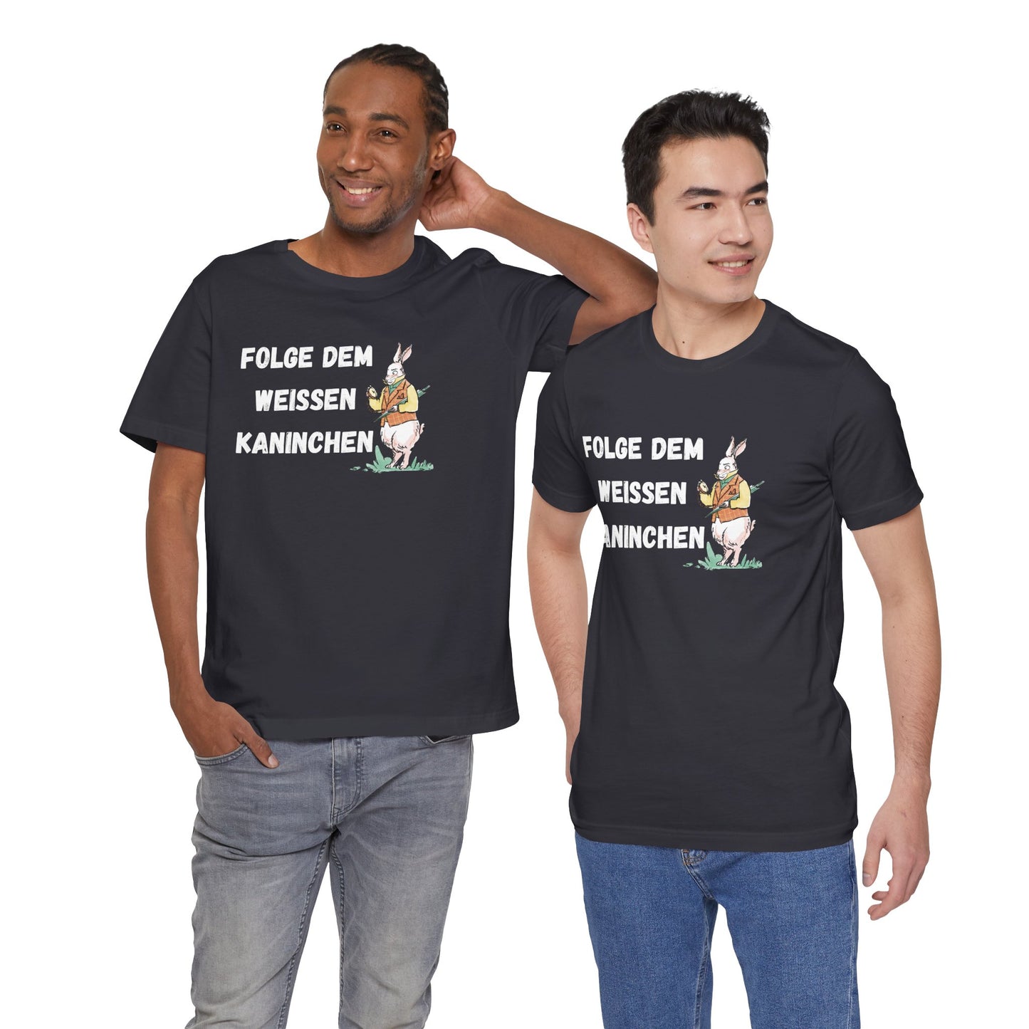 Folgen Sie dem weißen Kaninchen Unisex Kurzarm T-Shirt