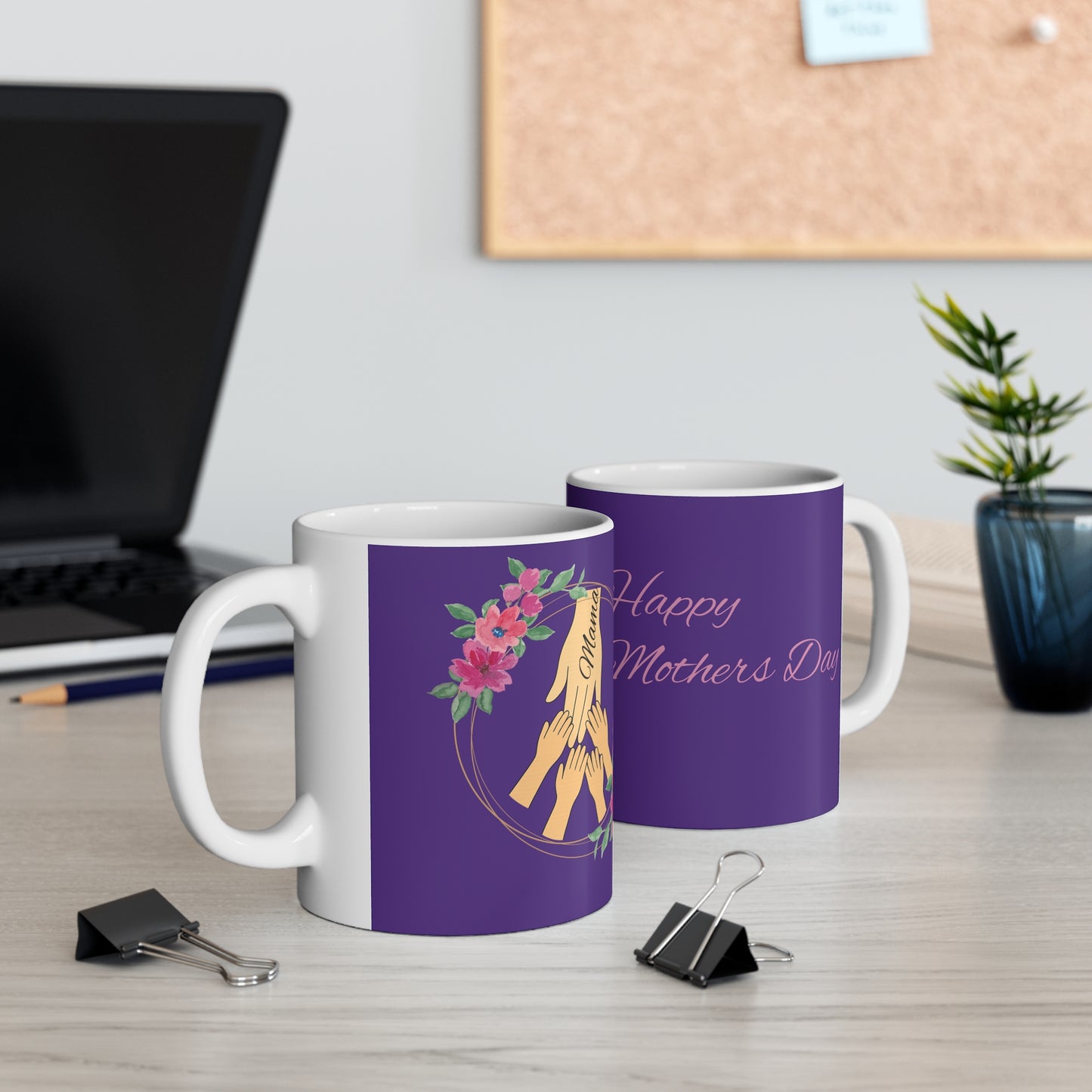 Floral Hands Ceramic Coffee Cup - Perfect Mother's Day Gift, 11oz & 15oz