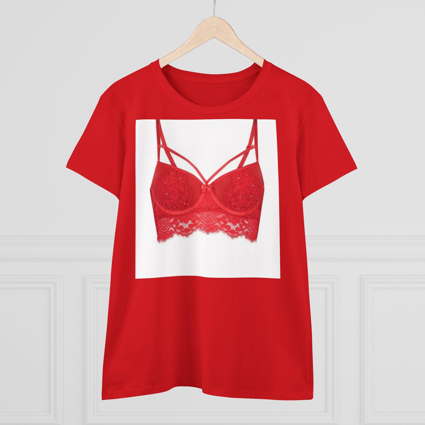 Damen-BH-T-Shirt aus mittelschwerer Baumwolle