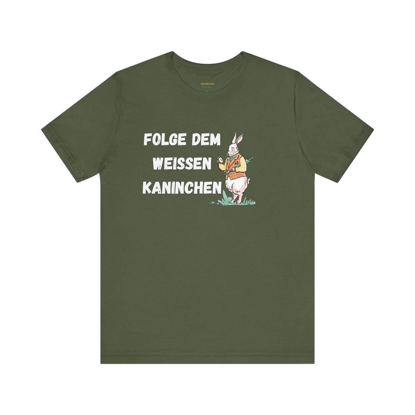 Folgen Sie dem weißen Kaninchen Unisex Kurzarm T-Shirt