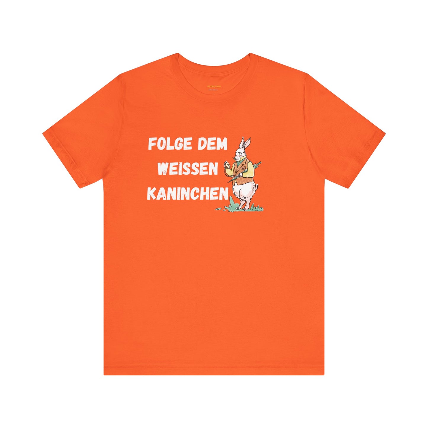 Folgen Sie dem weißen Kaninchen Unisex Kurzarm T-Shirt