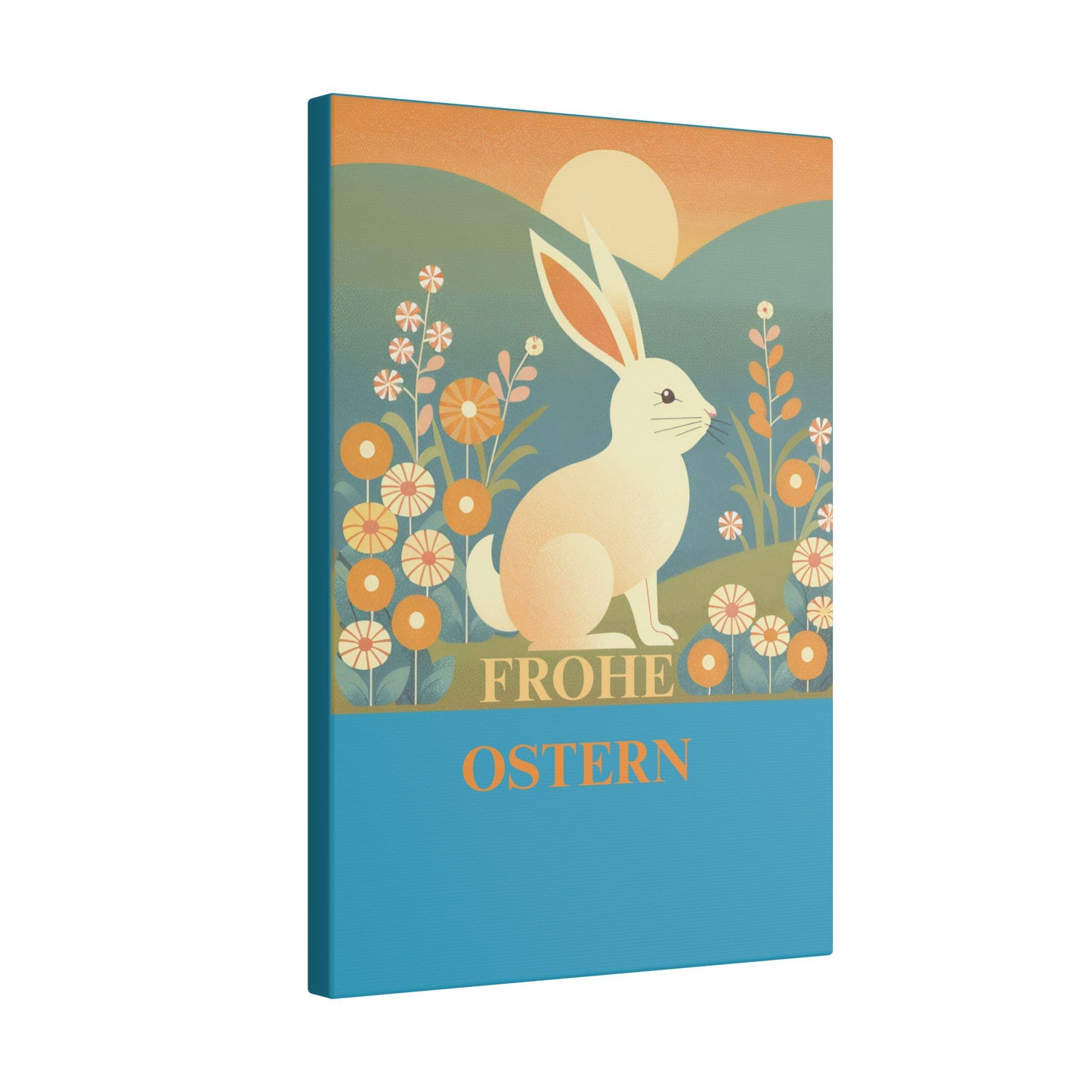 Skurriler Oster-Giclée-Druck auf Leinwand – „Frohe Ostern“, dekorative Wandkunst